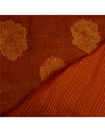 Sanskriti Vintage Orange Sarees Art Silk Hand Beaded Craft Fabric Premium Sari, PS-52323-Orange-Woven/Sequins Work-Art Silk-3