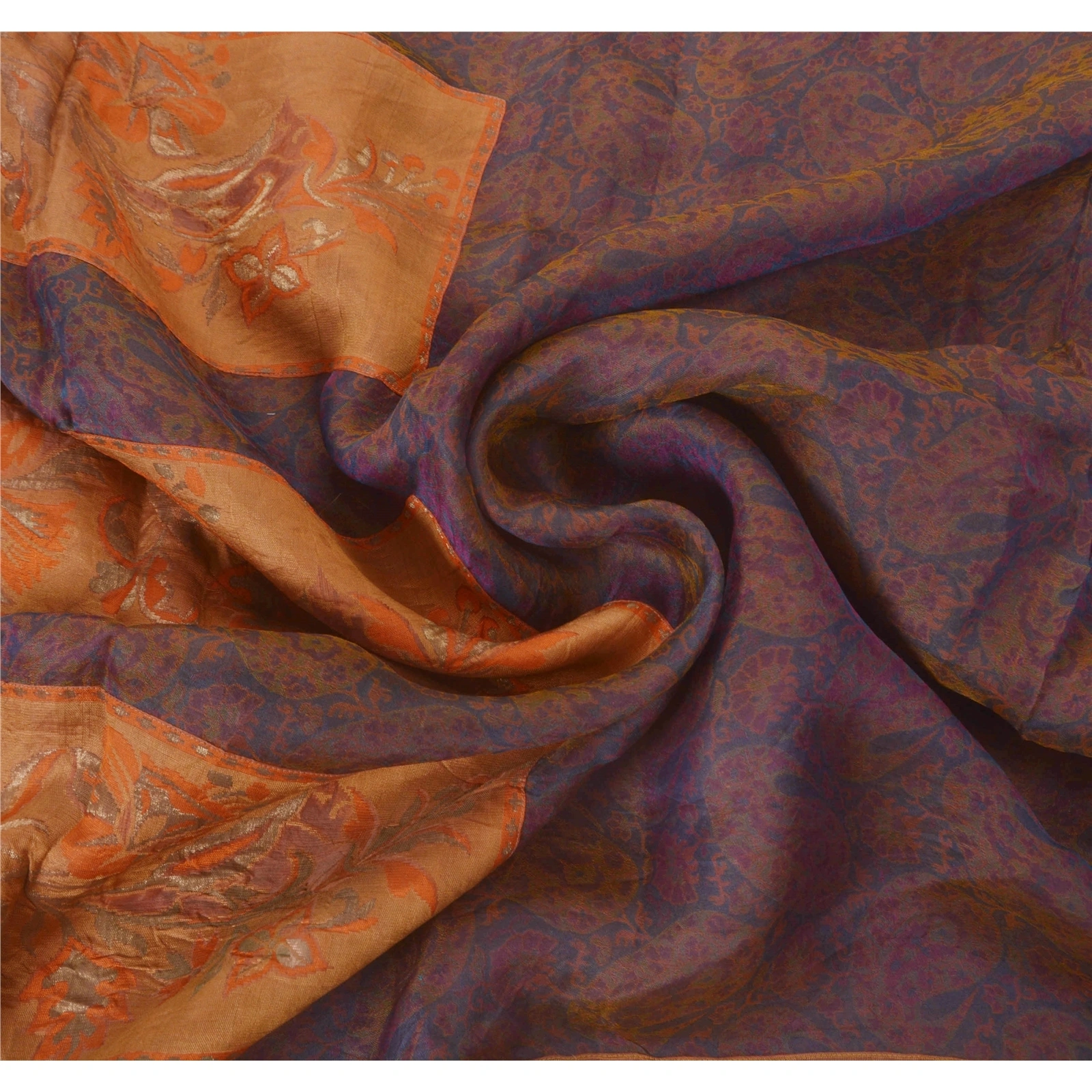 Sanskriti Vintage Purple Sarees Pure Silk Woven Craft Fabric 5 Yard Premium Sari, PS-52336-Purple-Woven Work-100% Pure Silk-5