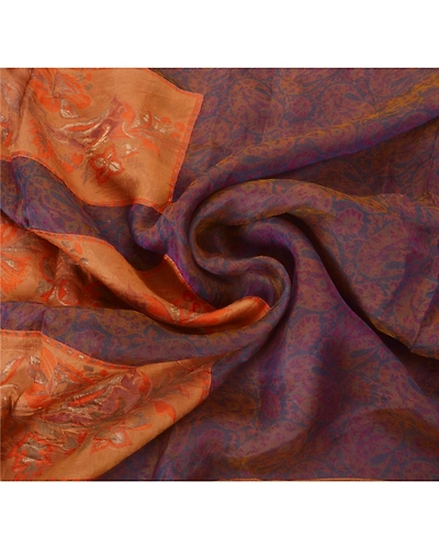 Sanskriti Vintage Purple Sarees Pure Silk Woven Craft Fabric 5 Yard Premium Sari, PS-52336-Purple-Woven Work-100% Pure Silk-5