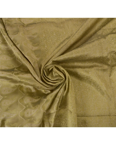 Sanskriti Vintage Green Sarees Art Silk Woven Fabric Premium Sari Blouse Piece, PS-52391-Green-Woven Work-Art Silk-6