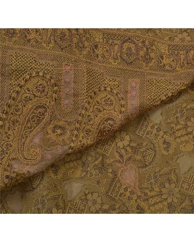 Sanskriti Vintage Green Sarees Organza Hand Bead Woven Fabric Cultural Sari, PS-52423-Green-Woven/Beads Work-Organza-3