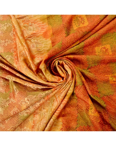 Sanskriti Vintage Indian Sari 100% Pure Silk Woven Printed Craft Fabric Sarees, PS-52655-Multi-Woven/Printed Work-100% Pure Silk-6