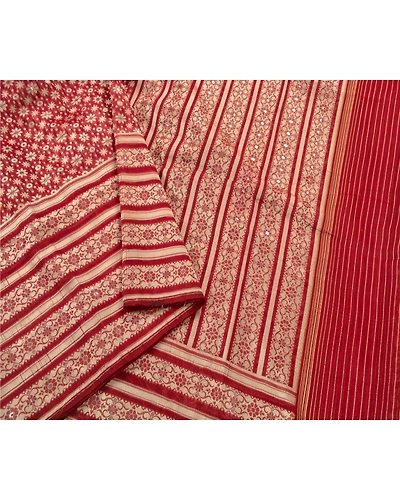 Sanskriti Vintage Dark Red Sarees Art Silk Woven Craft 5 Yd Fabric Premium Sari, PS-52664-Dark Red-Woven Work-Art Silk-1