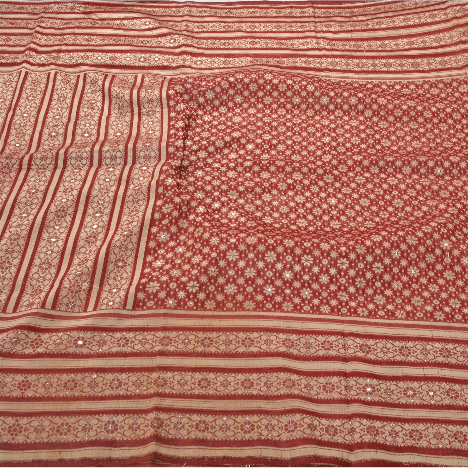 Sanskriti Vintage Dark Red Sarees Art Silk Woven Craft 5 Yd Fabric Premium Sari, PS-52664-Dark Red-Woven Work-Art Silk-5