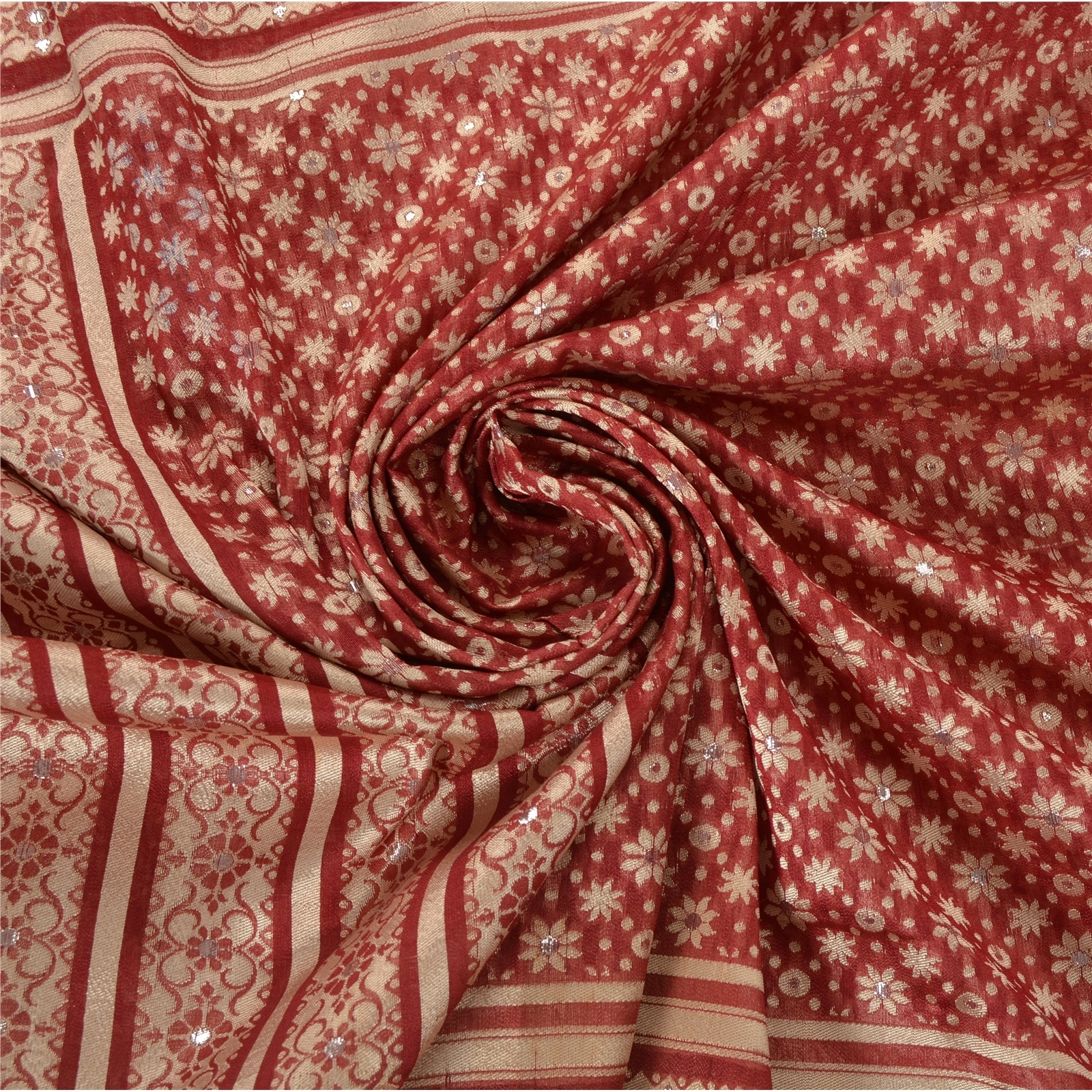 Sanskriti Vintage Dark Red Sarees Art Silk Woven Craft 5 Yd Fabric Premium Sari, PS-52664-Dark Red-Woven Work-Art Silk-6