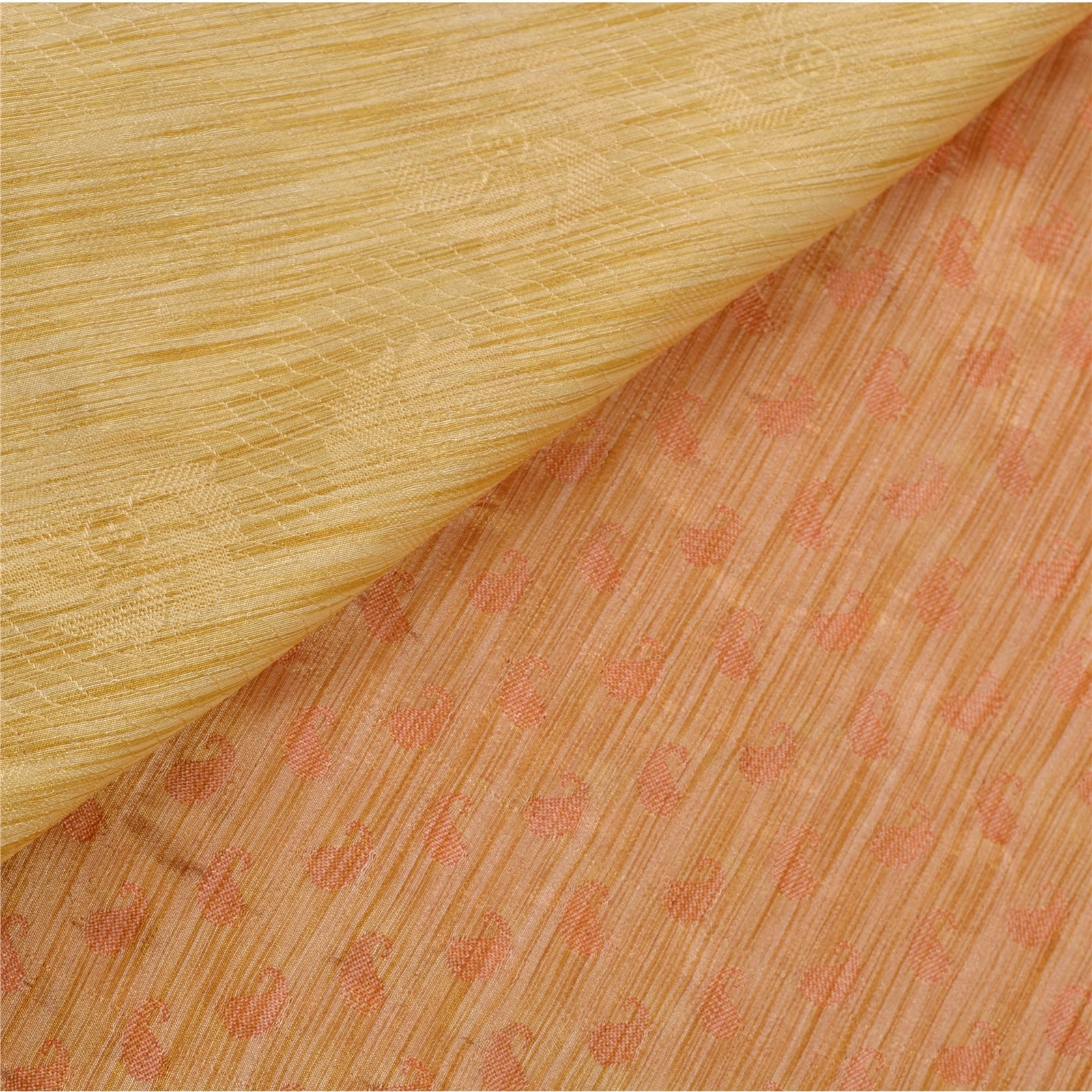 Sanskriti Vintage Peach Sarees Art Silk Woven Craft 5 Yard Fabric Premium Sari, PS-52688-Peach-Woven Work-Art Silk-3