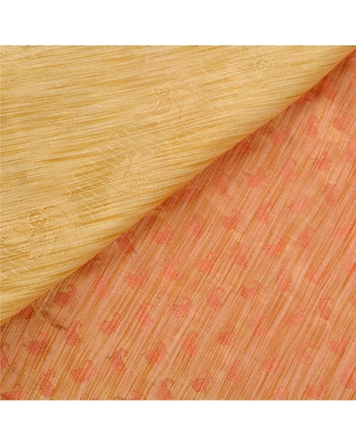 Sanskriti Vintage Peach Sarees Art Silk Woven Craft 5 Yard Fabric Premium Sari, PS-52688-Peach-Woven Work-Art Silk-3