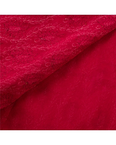 Sanskriti Vintage Red Sarees Pure Georgette Silk Hand Embroidered Fabric Sari, PS-52719-Red-Zari/Thread Work-100% Pure Georgette Silk-3