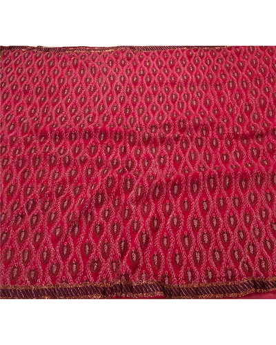 Sanskriti Vintage Red Sarees Pure Georgette Silk Hand Embroidered Fabric Sari, PS-52719-Red-Zari/Thread Work-100% Pure Georgette Silk-5