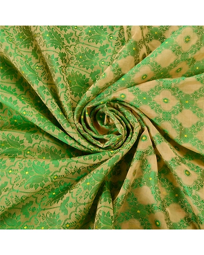 Sanskriti Vintage Cream Sarees Art Silk Woven Craft 5 Yd Fabric Premium Sari, PS-52799-Cream-Woven Work-Art Silk-6