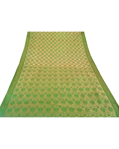 Sanskriti Vintage Cream Sarees Art Silk Woven Craft 5 Yd Fabric Premium Sari, PS-52799-Cream-Woven Work-Art Silk-7