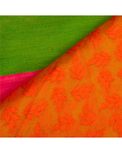 Sanskriti Vintage Orange Sarees Pure Silk Woven Craft Fabric Premium Sari, PS-52810-Orange-Woven Work-100% Pure Silk-3