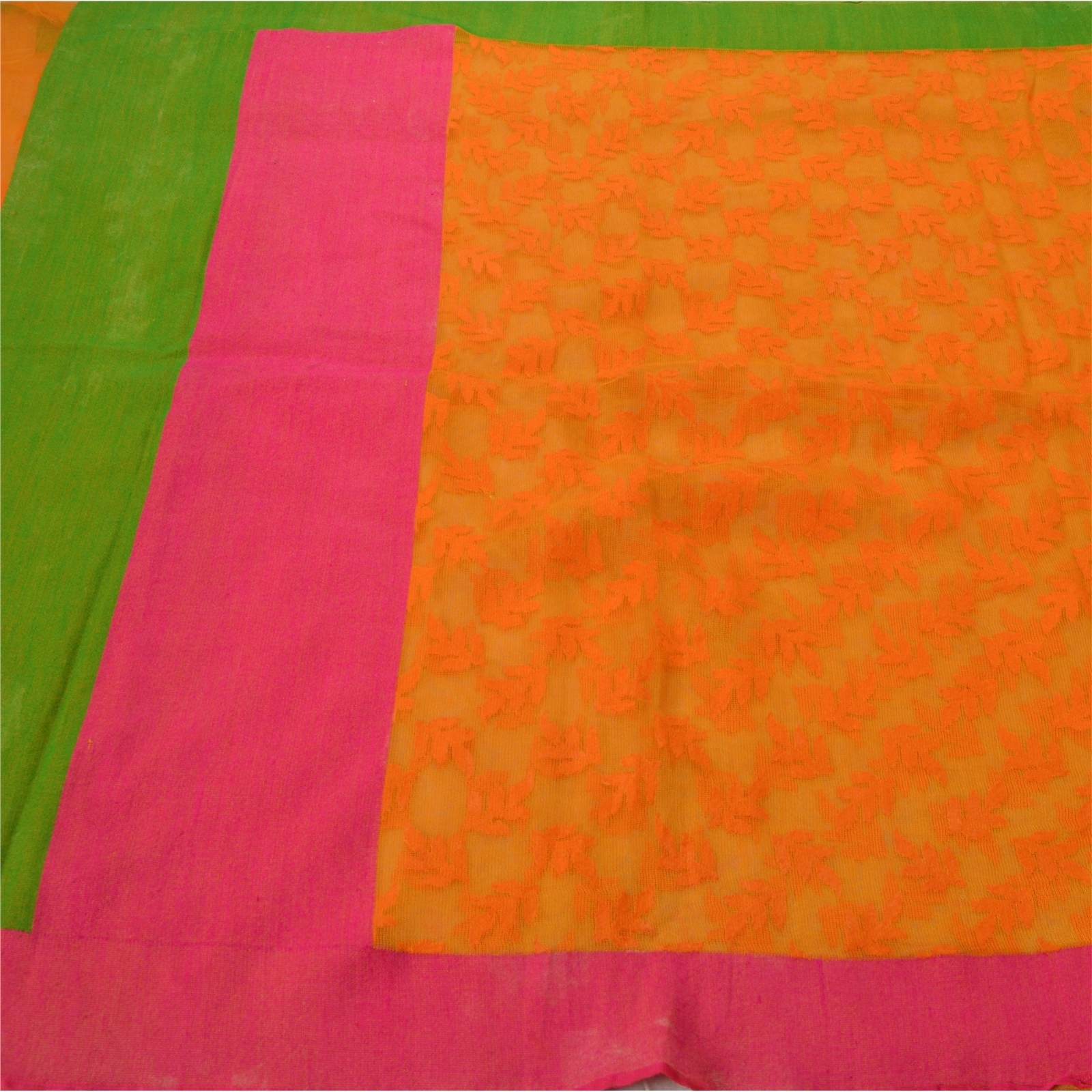 Sanskriti Vintage Orange Sarees Pure Silk Woven Craft Fabric Premium Sari, PS-52810-Orange-Woven Work-100% Pure Silk-5