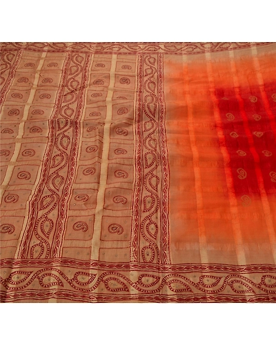 Sanskriti Vintage Sarees Pure Silk Hand Embroidered Craft Fabric Painted Sari, PS-52888-Multi-Thread/Painted Work-100% Pure Silk-5