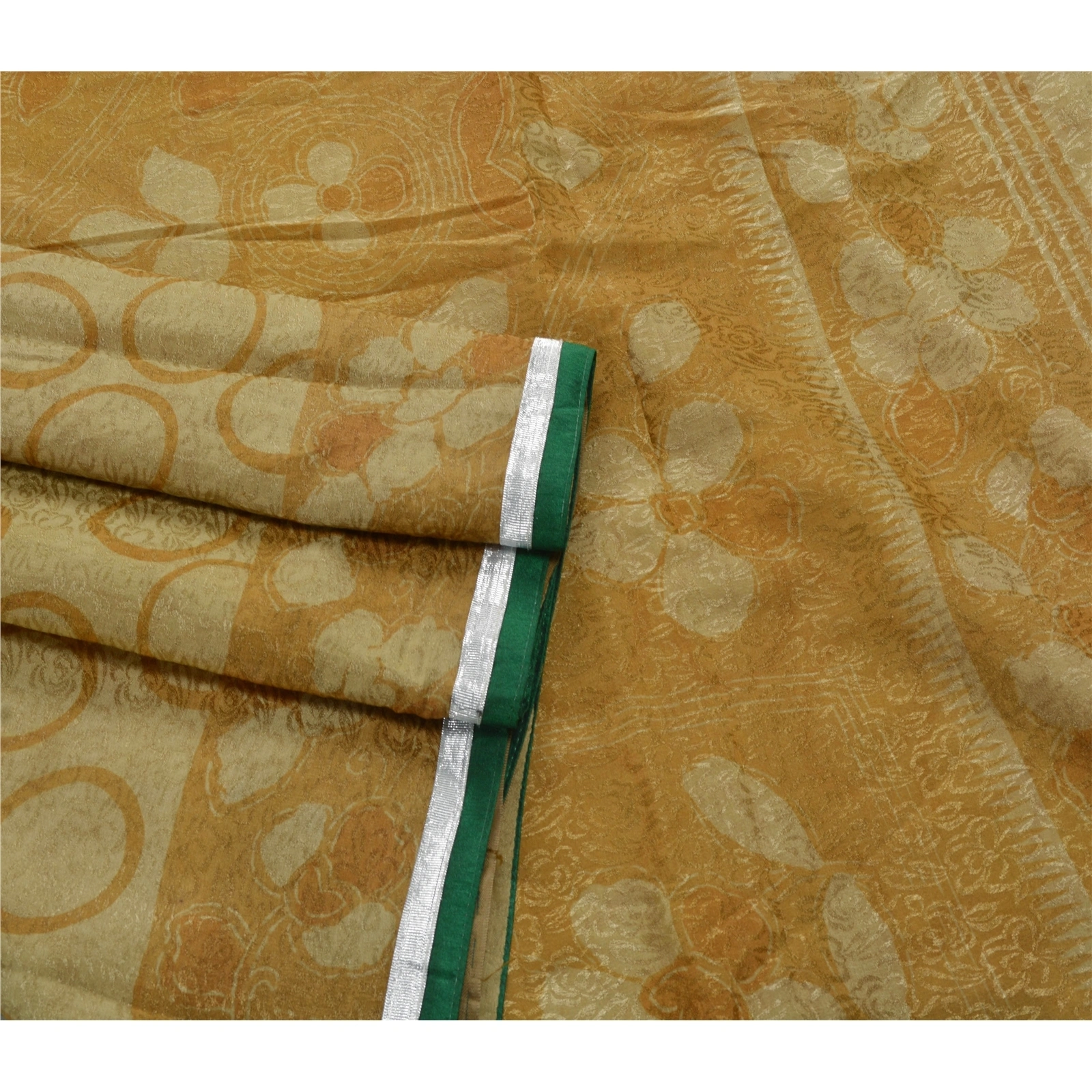 Sanskriti Vintage Green Sarees Blend Silk Woven Embroidered Craft Fabric Sari, PS-53284-Green-Patch/Woven Work-Blend Silk-2