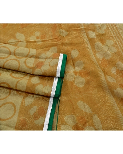 Sanskriti Vintage Green Sarees Blend Silk Woven Embroidered Craft Fabric Sari, PS-53284-Green-Patch/Woven Work-Blend Silk-2