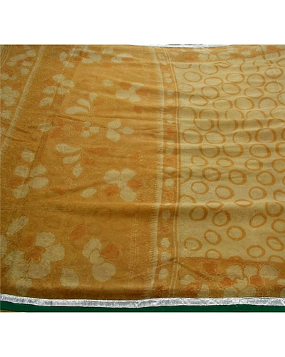 Sanskriti Vintage Green Sarees Blend Silk Woven Embroidered Craft Fabric Sari, PS-53284-Green-Patch/Woven Work-Blend Silk-5