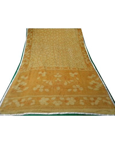 Sanskriti Vintage Green Sarees Blend Silk Woven Embroidered Craft Fabric Sari, PS-53284-Green-Patch/Woven Work-Blend Silk-7
