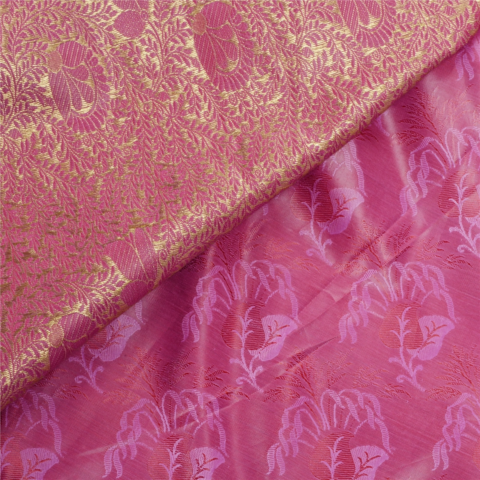 Sanskriti Vintage Pink Sarees Art Silk Woven Craft Zari Fabric Premium 5 Yd Sari, PS-53365-Pink-Zari Work-Art Silk-3