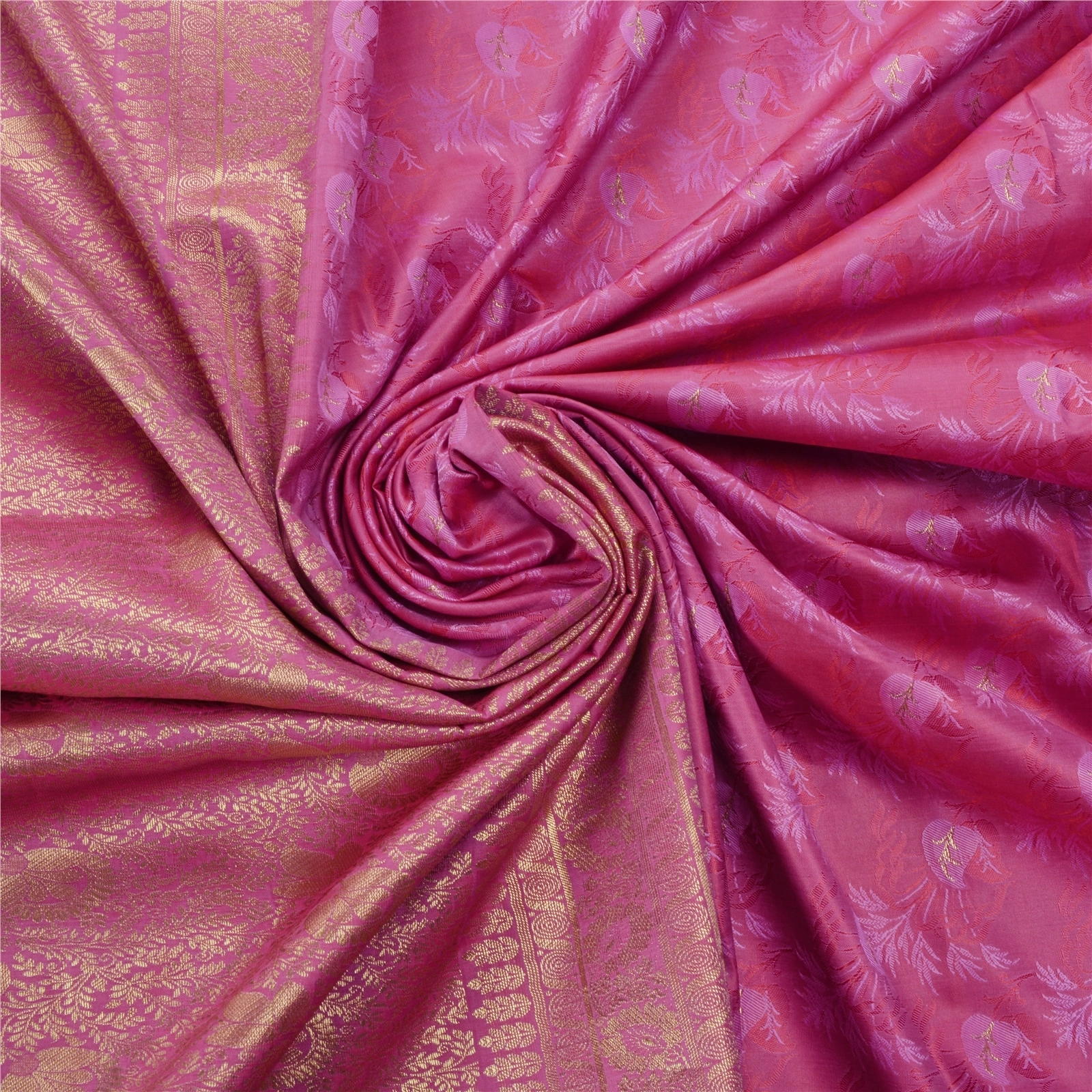 Sanskriti Vintage Pink Sarees Art Silk Woven Craft Zari Fabric Premium 5 Yd Sari, PS-53365-Pink-Zari Work-Art Silk-6