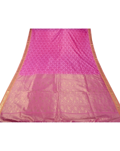 Sanskriti Vintage Pink Sarees Art Silk Woven Craft Zari Fabric Premium 5 Yd Sari, PS-53365-Pink-Zari Work-Art Silk-7