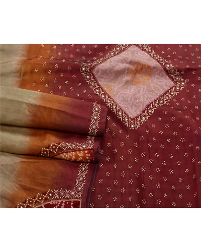 Sanskriti Vintage Brown Sarees 100% Pure Silk Woven Craft Fabric 5 Yd Sari, PS-53427-Brown-Zari Work-100% Pure Silk-2