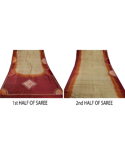 Sanskriti Vintage Brown Sarees 100% Pure Silk Woven Craft Fabric 5 Yd Sari, PS-53427-Brown-Zari Work-100% Pure Silk-4