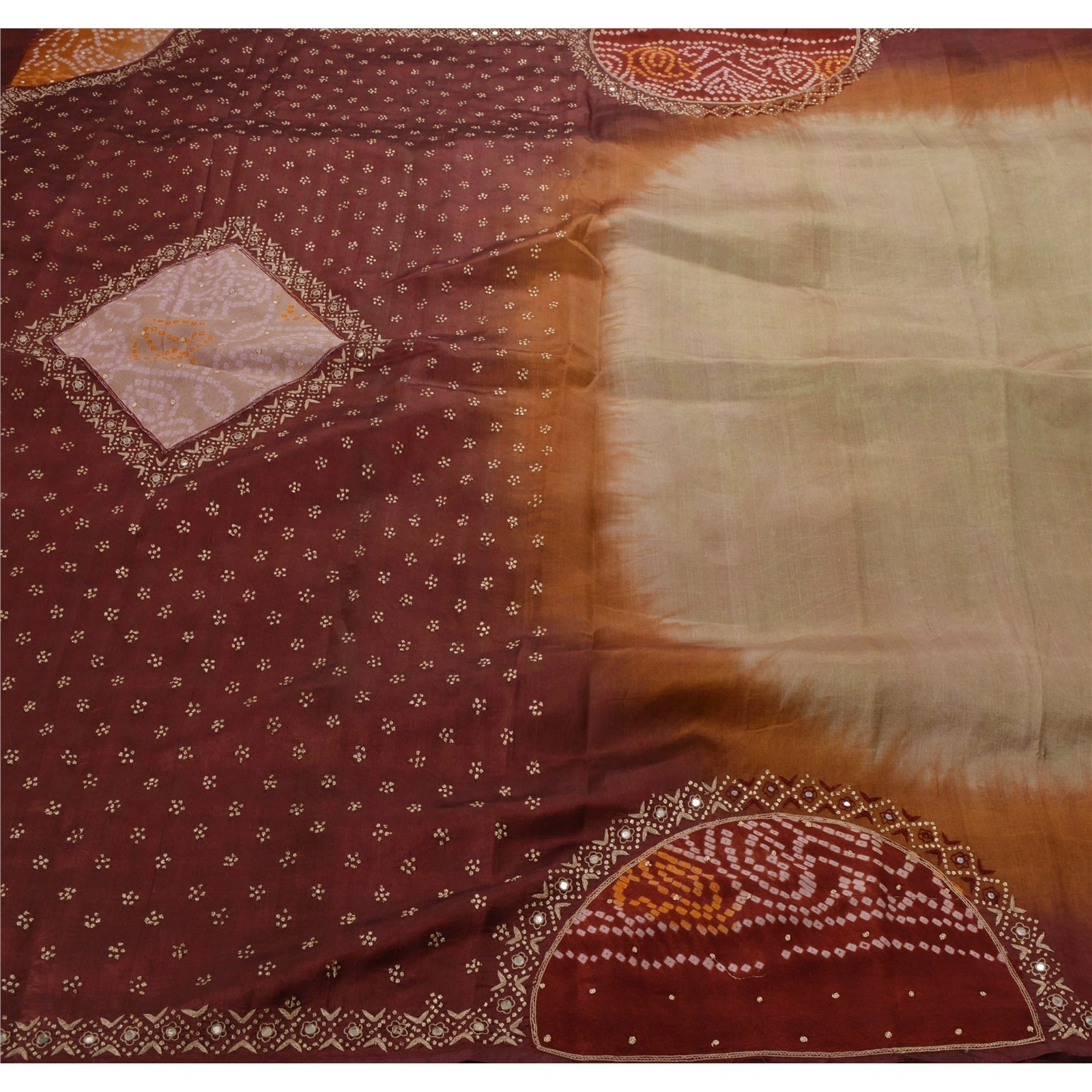 Sanskriti Vintage Brown Sarees 100% Pure Silk Woven Craft Fabric 5 Yd Sari, PS-53427-Brown-Zari Work-100% Pure Silk-5