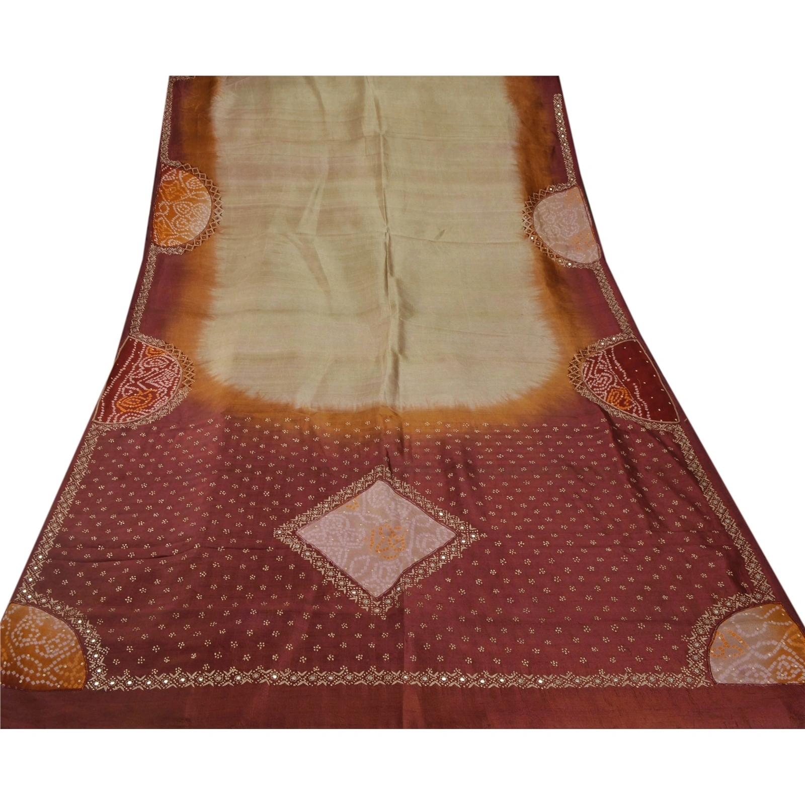 Sanskriti Vintage Brown Sarees 100% Pure Silk Woven Craft Fabric 5 Yd Sari, PS-53427-Brown-Zari Work-100% Pure Silk-7