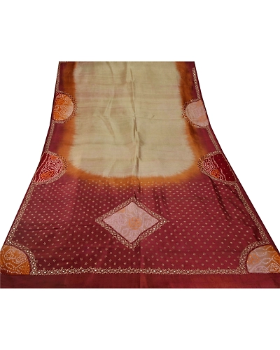 Sanskriti Vintage Brown Sarees 100% Pure Silk Woven Craft Fabric 5 Yd Sari, PS-53427-Brown-Zari Work-100% Pure Silk-7