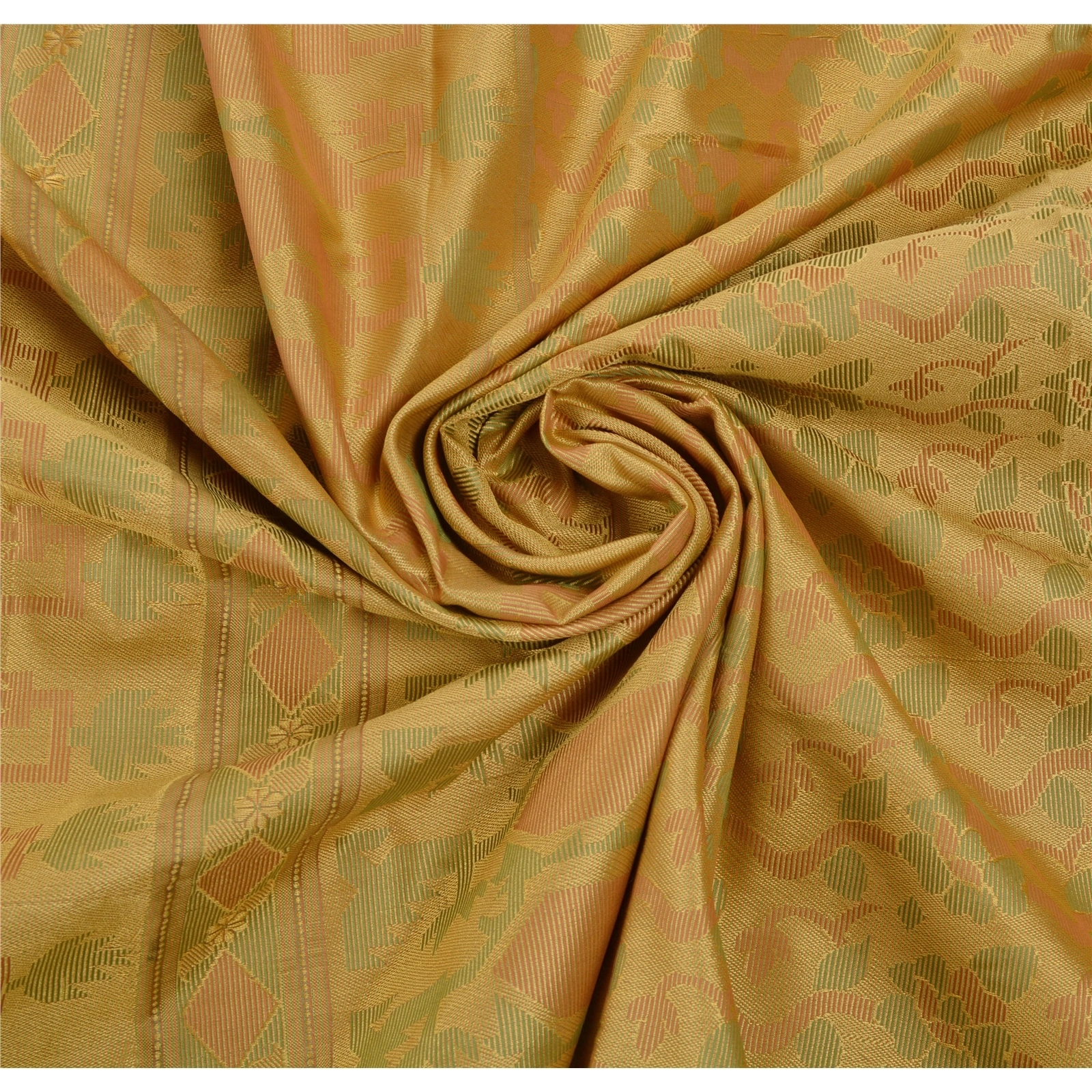 Sanskriti Vintage Cream Sarees Art Silk Woven Craft Fabric Premium 5 Yard Sari, PS-53545-Cream-Woven Work-Art Silk-6