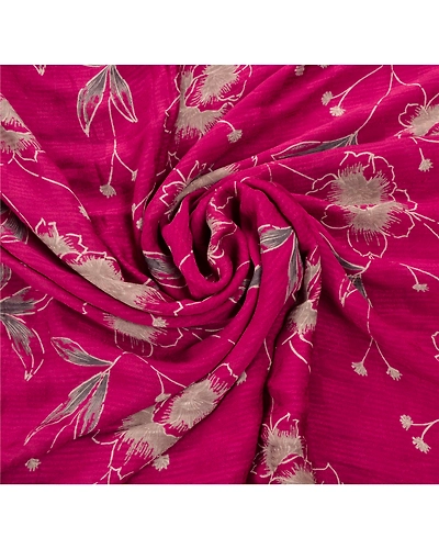 Sanskriti Vintage Sarees Pure Georgette Silk Hand Beaded Bollywood Sari Fabric, PS-53598-Pink-Lace Work-100% Pure Georgette Silk-6