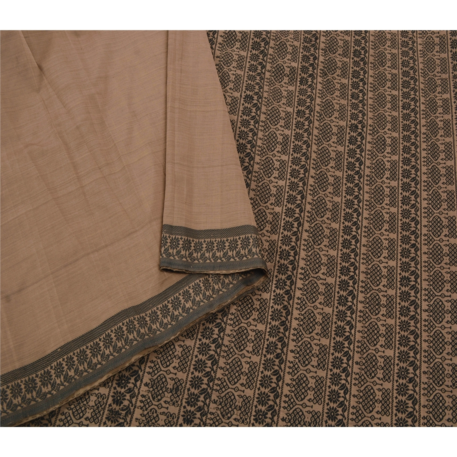 Sanskriti Vintage Brown Sarees Art Silk Woven Craft Fabric Premium 5 Yard Sari, PS-53666-Brown-Woven Work-Art Silk-1