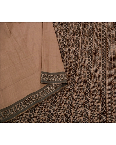 Sanskriti Vintage Brown Sarees Art Silk Woven Craft Fabric Premium 5 Yard Sari, PS-53666-Brown-Woven Work-Art Silk-1