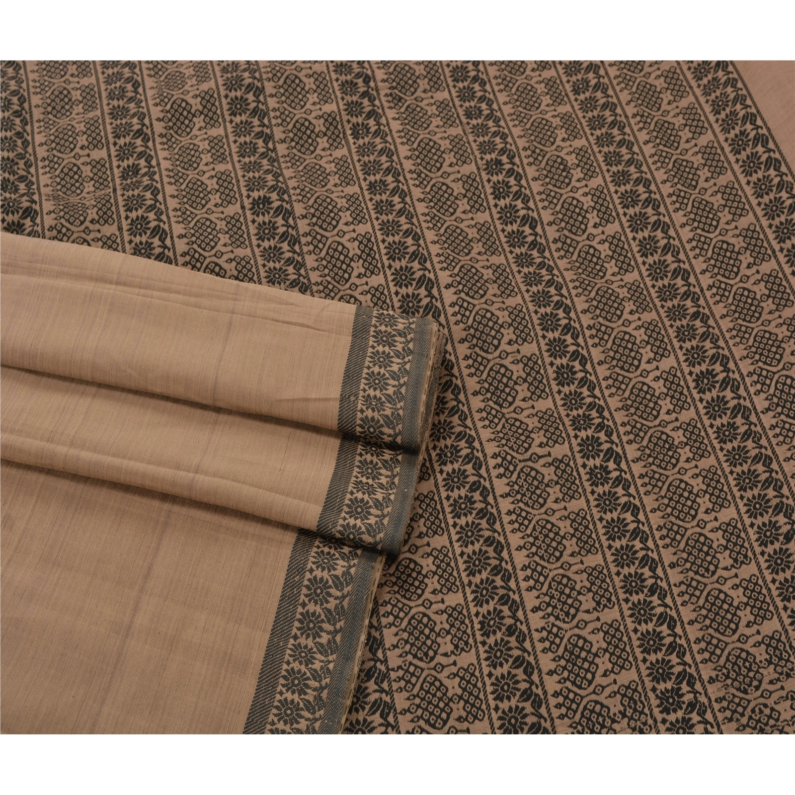 Sanskriti Vintage Brown Sarees Art Silk Woven Craft Fabric Premium 5 Yard Sari, PS-53666-Brown-Woven Work-Art Silk-2