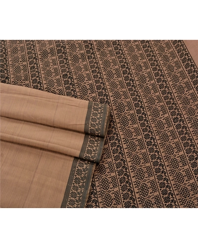 Sanskriti Vintage Brown Sarees Art Silk Woven Craft Fabric Premium 5 Yard Sari, PS-53666-Brown-Woven Work-Art Silk-2