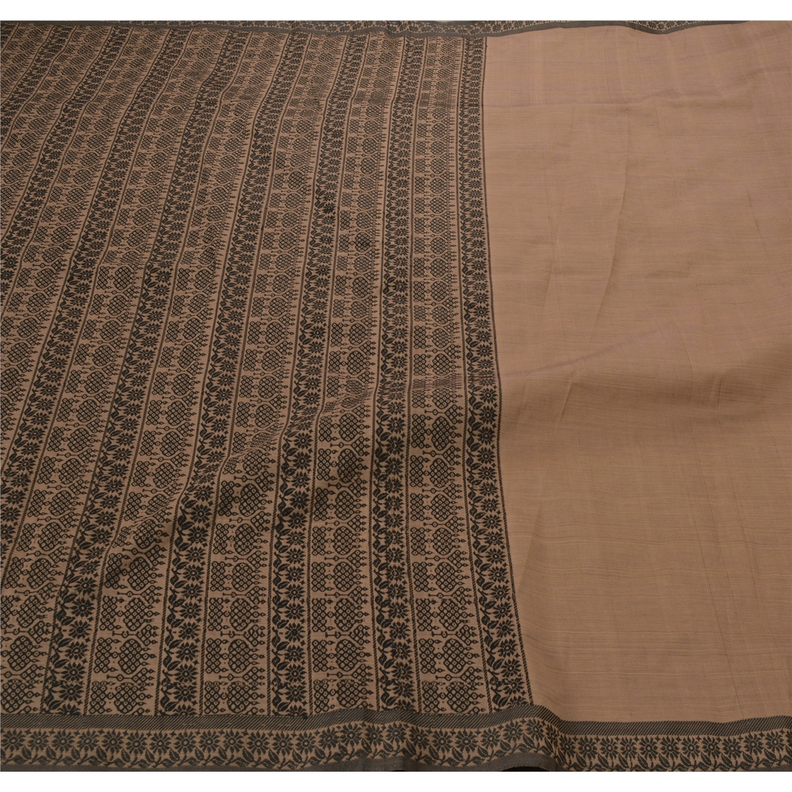 Sanskriti Vintage Brown Sarees Art Silk Woven Craft Fabric Premium 5 Yard Sari, PS-53666-Brown-Woven Work-Art Silk-5