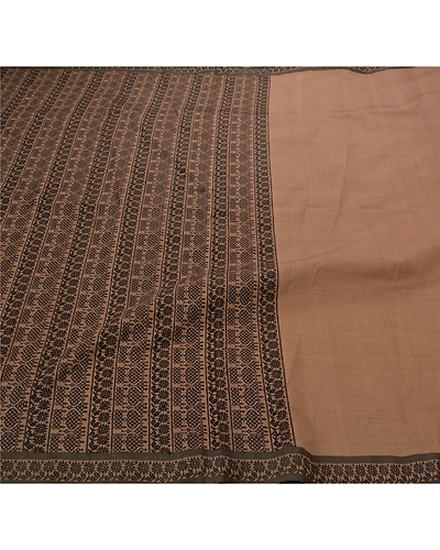 Sanskriti Vintage Brown Sarees Art Silk Woven Craft Fabric Premium 5 Yard Sari, PS-53666-Brown-Woven Work-Art Silk-5