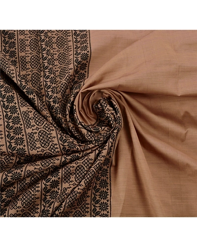 Sanskriti Vintage Brown Sarees Art Silk Woven Craft Fabric Premium 5 Yard Sari, PS-53666-Brown-Woven Work-Art Silk-6