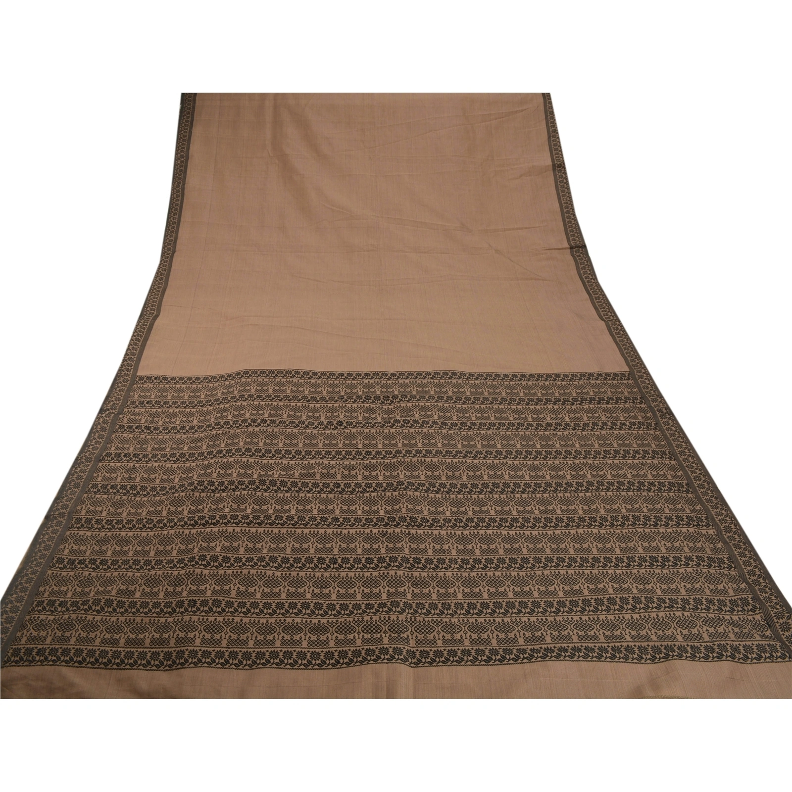 Sanskriti Vintage Brown Sarees Art Silk Woven Craft Fabric Premium 5 Yard Sari, PS-53666-Brown-Woven Work-Art Silk-7