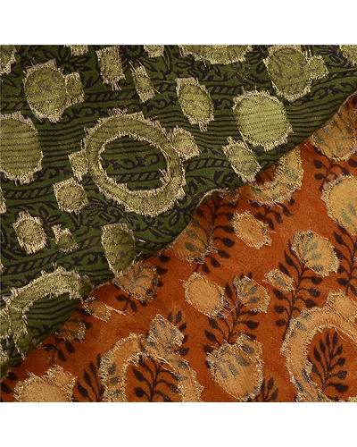 Sanskriti Vintage Green Sarees Blend Georgette Woven Craft Fabric Premium Sari, PS-53719-Green-Woven Work-Blend Georgette-1