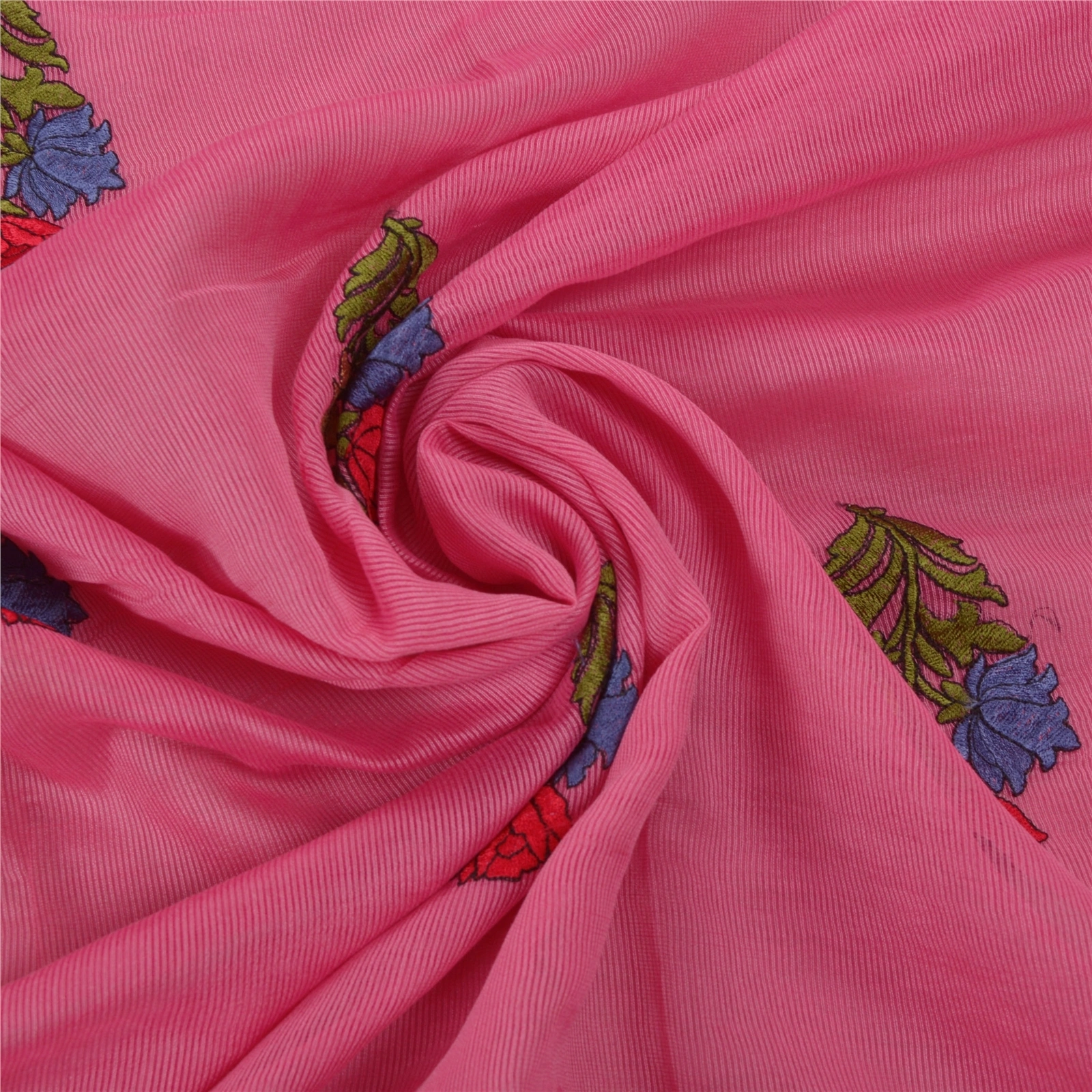 Sanskriti Vintage Pink Indian Sari Art Silk Embroidered Sarees Craft Fabric, PS-53722-Pink-Thread Work-Art Silk-6