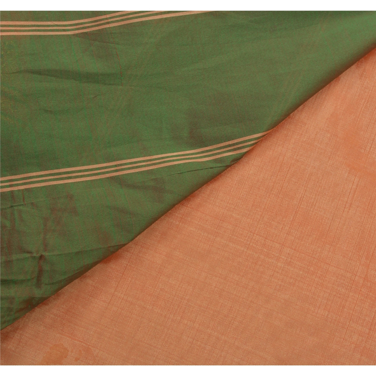 Sanskriti Vintage Peach Sarees Art Silk Woven Craft Fabric Premium 5 Yard Sari, PS-53789-Peach-Zari Work-Art Silk-1