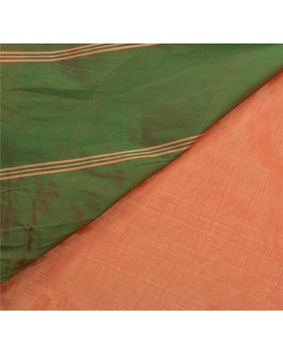 Sanskriti Vintage Peach Sarees Art Silk Woven Craft Fabric Premium 5 Yard Sari, PS-53789-Peach-Zari Work-Art Silk-1