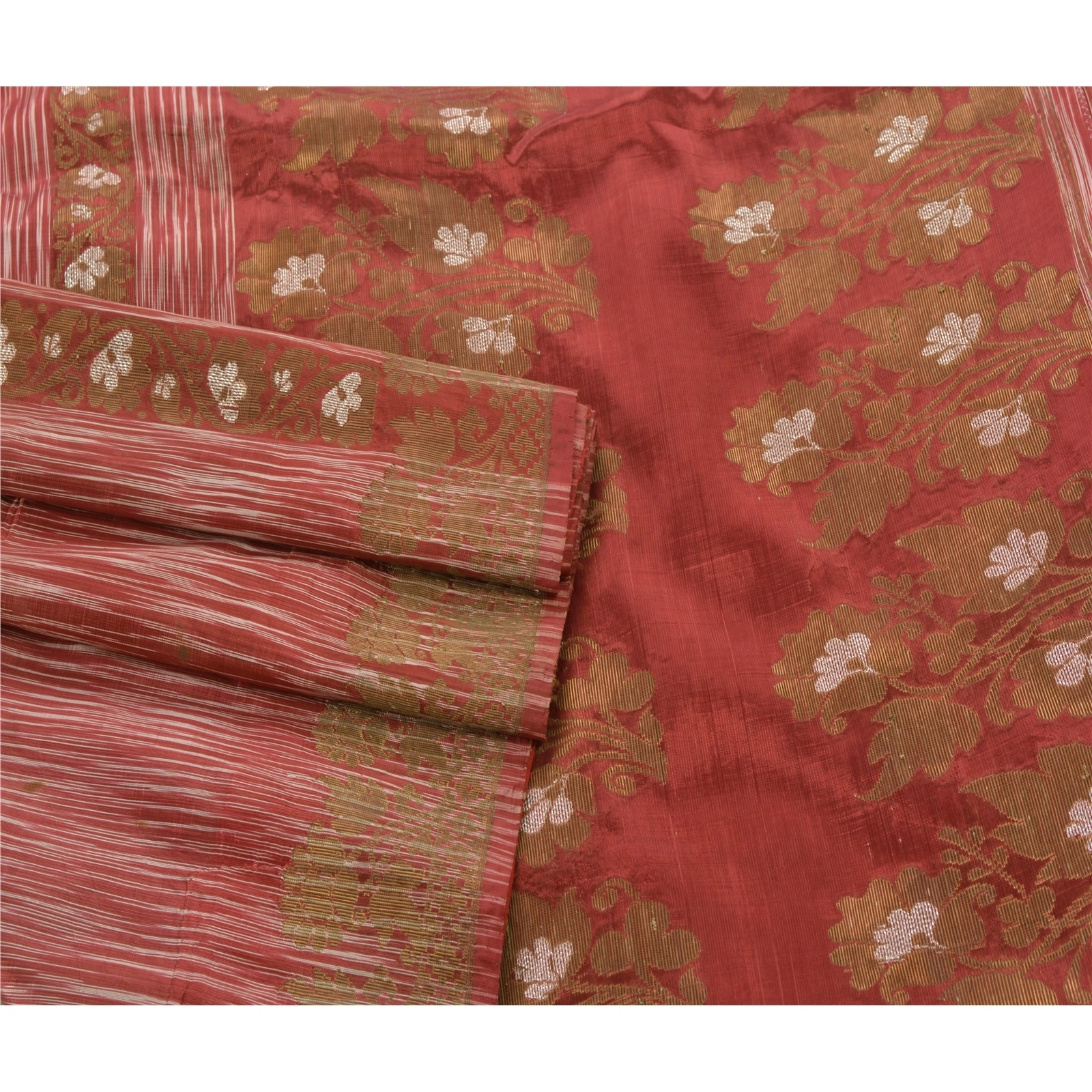 Sanskriti Vintage Dark Red Sarees Art Silk Woven Premium Sari Craft Zari Fabric, PS-53834-Dark Red-Zari Work-Art Silk-1