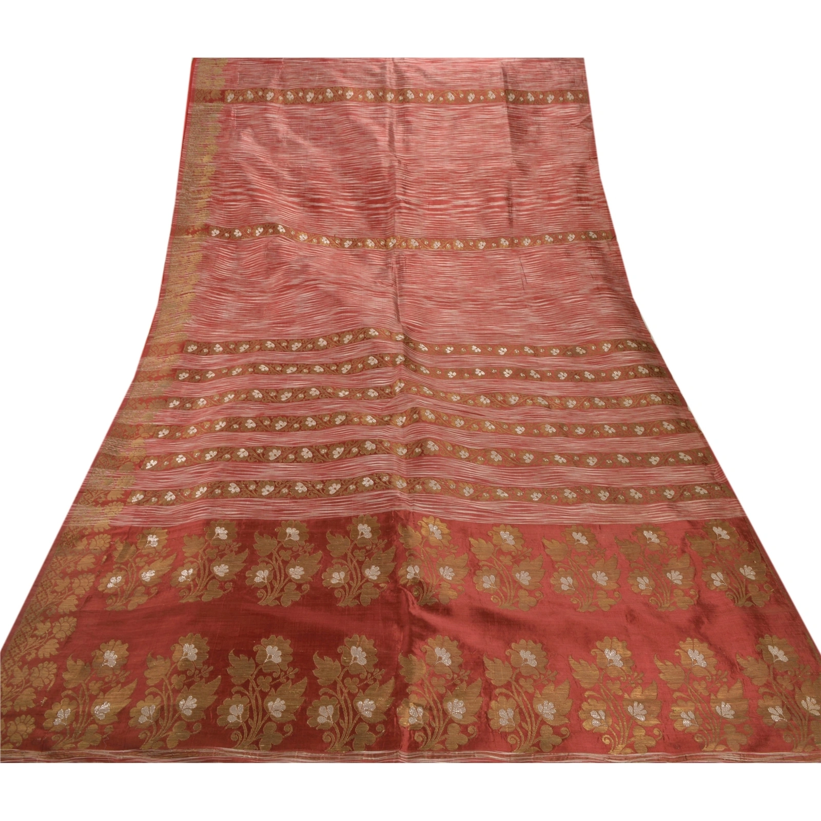 Sanskriti Vintage Dark Red Sarees Art Silk Woven Premium Sari Craft Zari Fabric, PS-53834-Dark Red-Zari Work-Art Silk-7