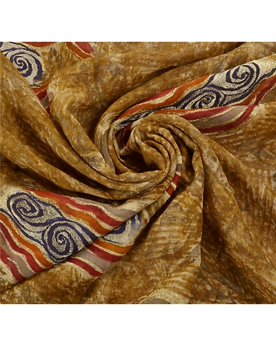 Sanskriti Vintage Sarees Pure Georgette Silk Embroidered Fabric Premium Sari, PS-53969-Green-Thread Work-100% Pure Georgette Silk-6