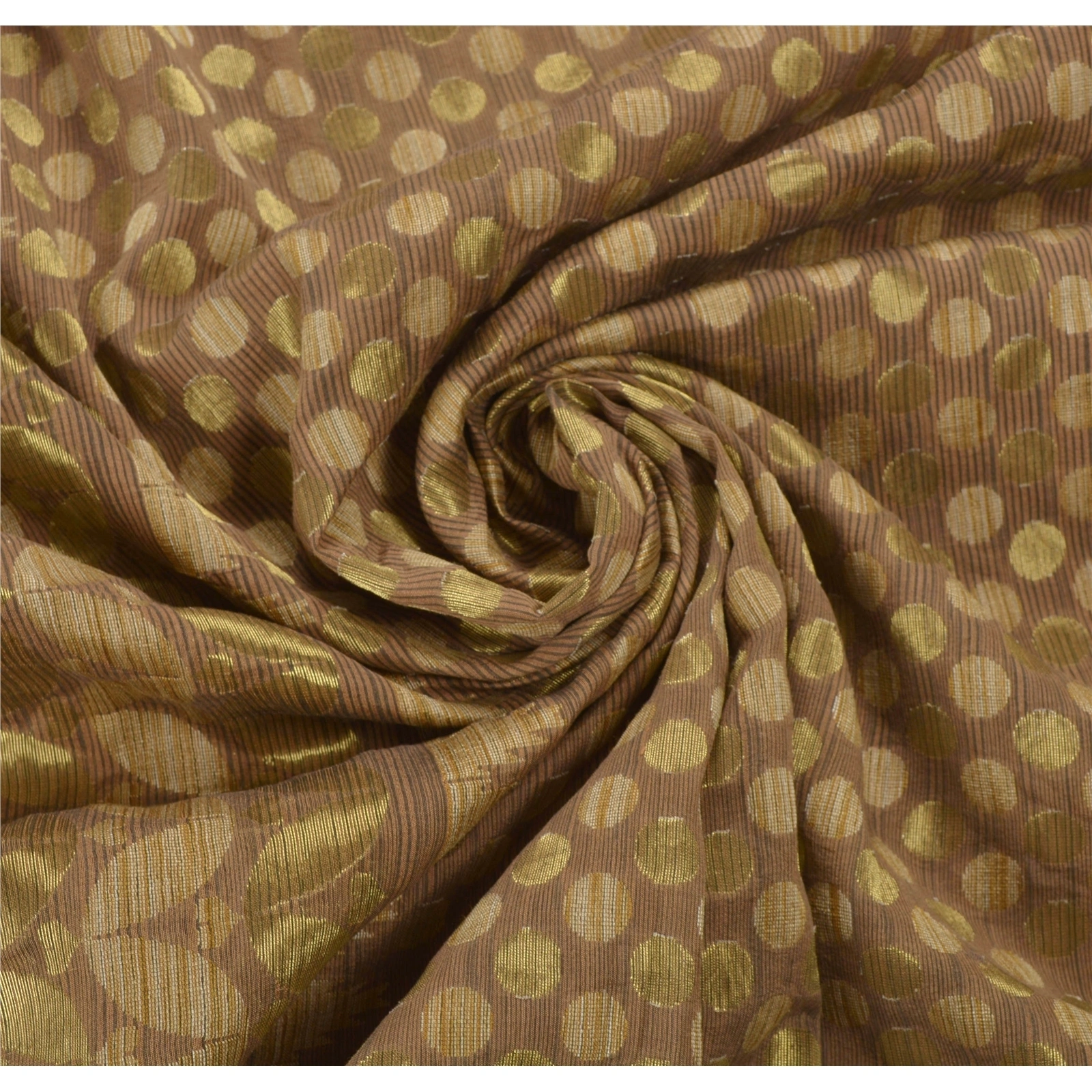 Sanskriti Vintage Brown Sarees Art Silk Woven Craft Fabric Premium Paisley Sari, PS-54049-Brown-Woven Work-Art Silk-6