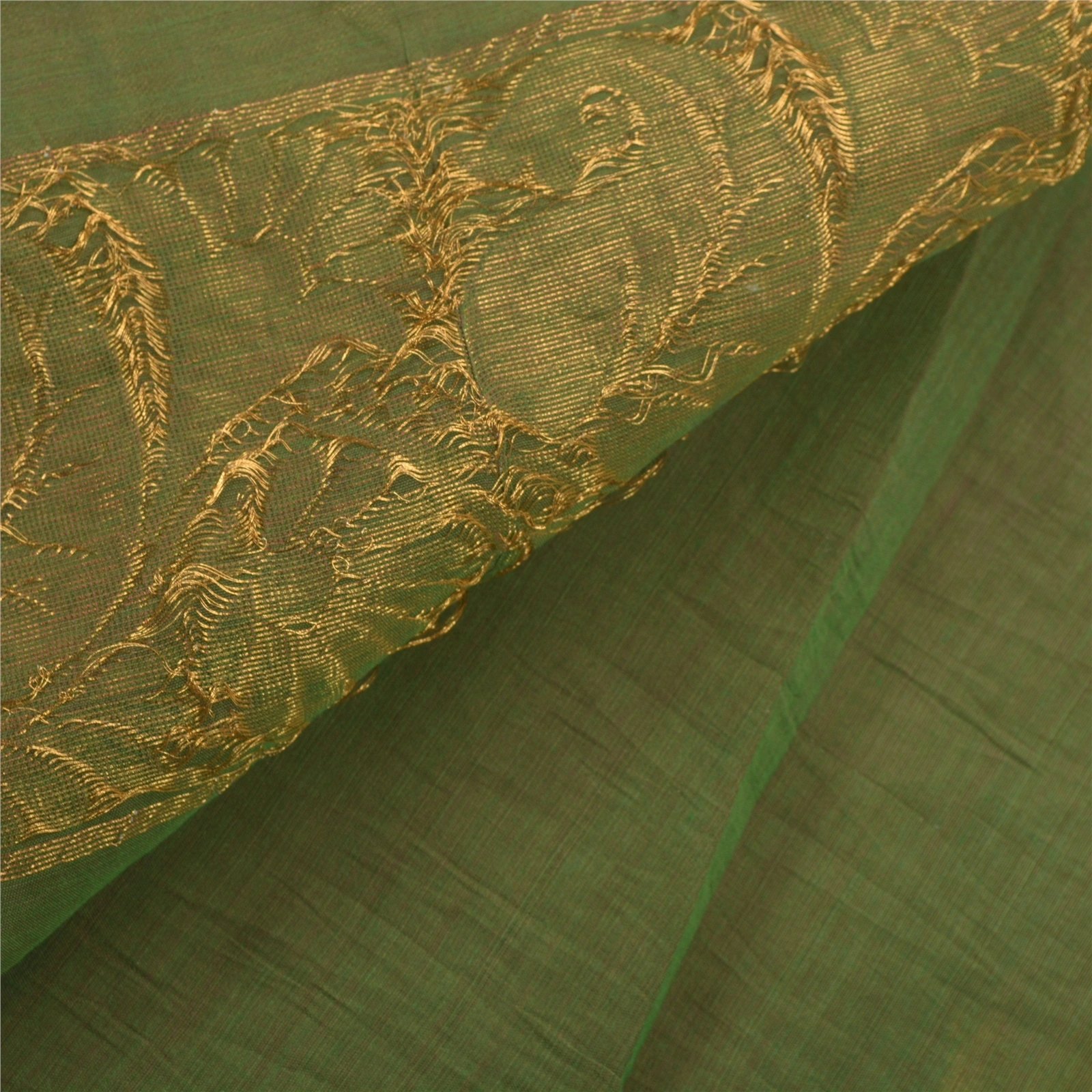 Sanskriti Vintage Green Indian Sari Art Silk Woven Brocade Premium Fabric Sarees, PS-54110-Green-Zari Work-Art Silk-1