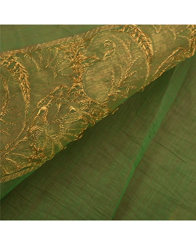 Sanskriti Vintage Green Indian Sari Art Silk Woven Brocade Premium Fabric Sarees, PS-54110-Green-Zari Work-Art Silk-1